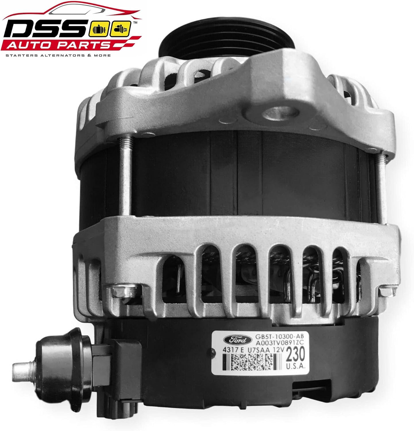 ALTERNATORS, BRAND, CATEGORY, DSS AUTO PARTS, Compatible with Ford Explorer Alternator 230AMP A003TV0891ZC Explorer V6 3.5L 2014 2016 2017 2018 2019 GB5T-10300-AB, GB5Z-10346-A, 11916, A3TV0891, A3TV0891ZC, GL-8787 - Certified