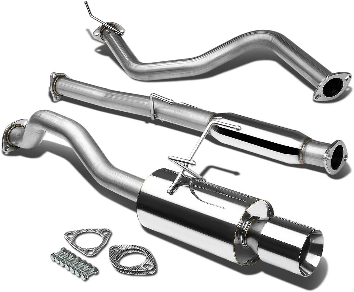 BRAND, CAT-BACK SYSTEMS, CATEGORY, DNA MOTORING, DNA MOTORING CBE-HC922-NRT Stainless Steel Cat Back Exhaust System [Compatible with 92-00 Honda Civic Coupe/Sedan]