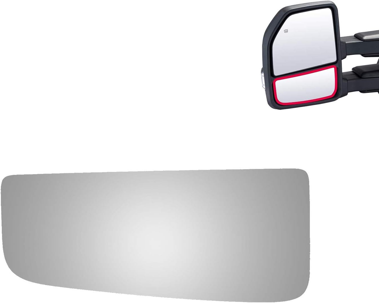 BRAND, CATEGORY, EXTERIOR MIRROR REPLACEMENT GLASS, UO21, Driver Left Side Mirror Glass Replacement for FORD F-150 2015-2019 -Lower