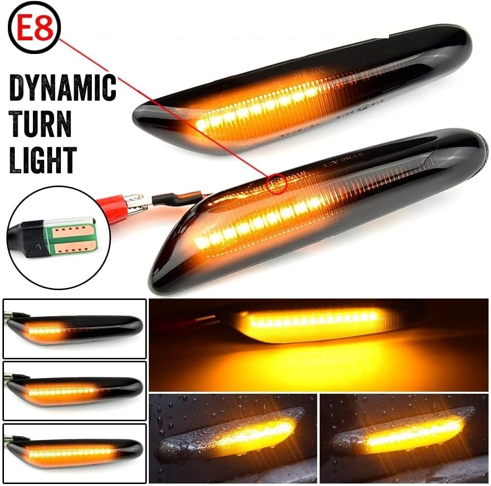 BRAND, CATEGORY, GENERIC, SIDE MARKER ASSEMBLIES, Dynamic Fender Light Side Marker for E60 E61 E90 E91 E87 E81 E83 E84 E88 E92 E93 E82 E46 1 3 5 Series X1 X3 2004 2010 Side Mirror Flashing Lamp