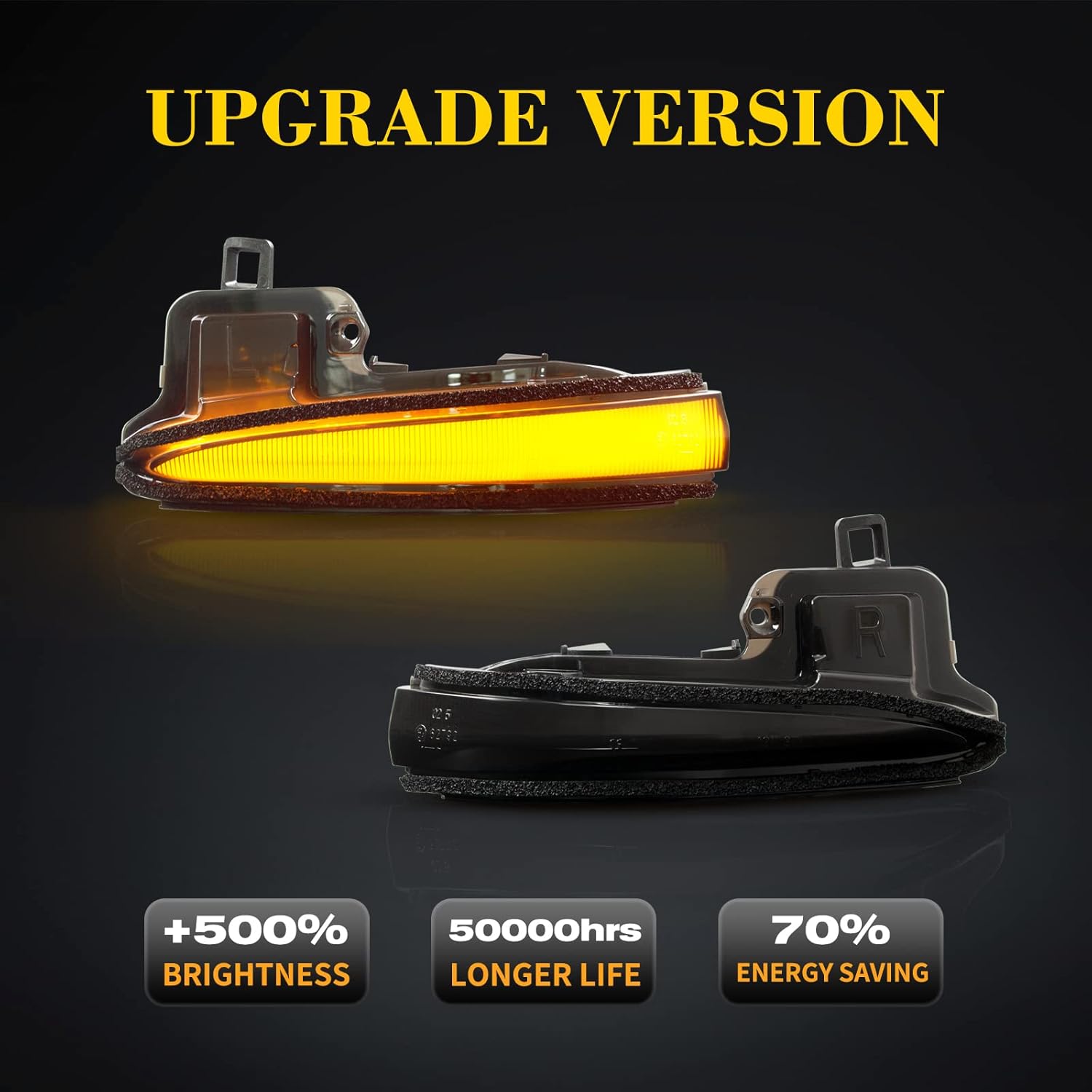 BRAND, CATEGORY, POPMOTORZ, SIDE MARKER & TURN SIGNAL COMBOS, Dynamic Sequential led Turn Signal Lights Assembly Amber Rear View Side Mirror Marker Indicator Lamps, forT-oyota Tacoma 2016-2022, RAV4 MK5 XA50 2019-2023, Highlander MK4 XU70 2020-2023