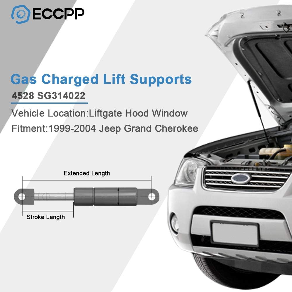 BRAND, CATEGORY, ECCPP, LIFT SUPPORTS, ECCPP Lift Supports 2 Hood 2 Liftgate 2 Window Struts Gas Springs Shocks for Jeep Grand Cherokee 1999 2000 2001 2002 2003 2004 Set of 6