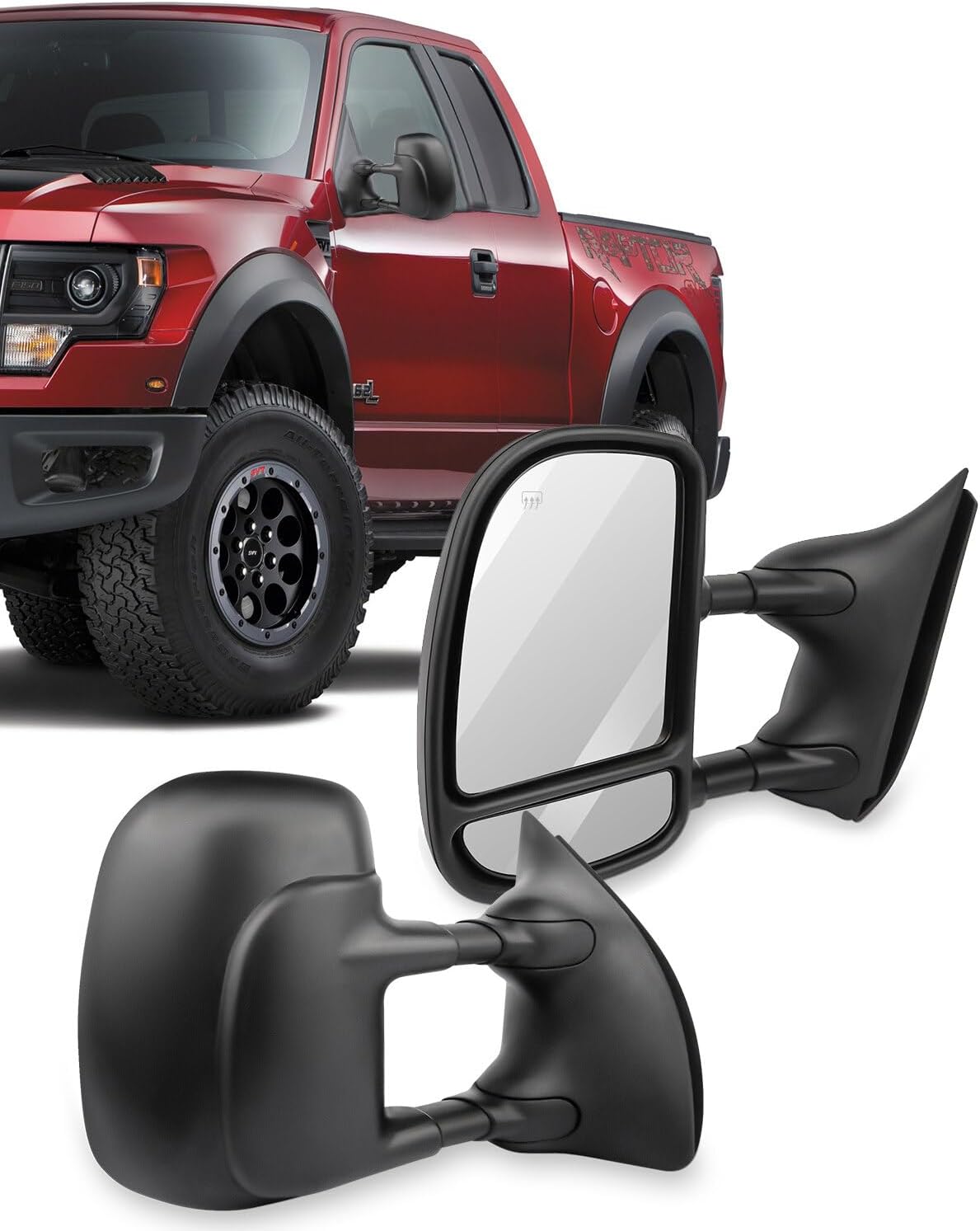 BRAND, CATEGORY, ECCPP, TOWING MIRRORS, ECCPP Towing Mirrors Replacement fit for 1999-2007 for Ford for F250 for F350 for F450 for F550 Super Duty Tow Mirrors Black Manual Adjusted Mirrors Driver Side and Passenger Side