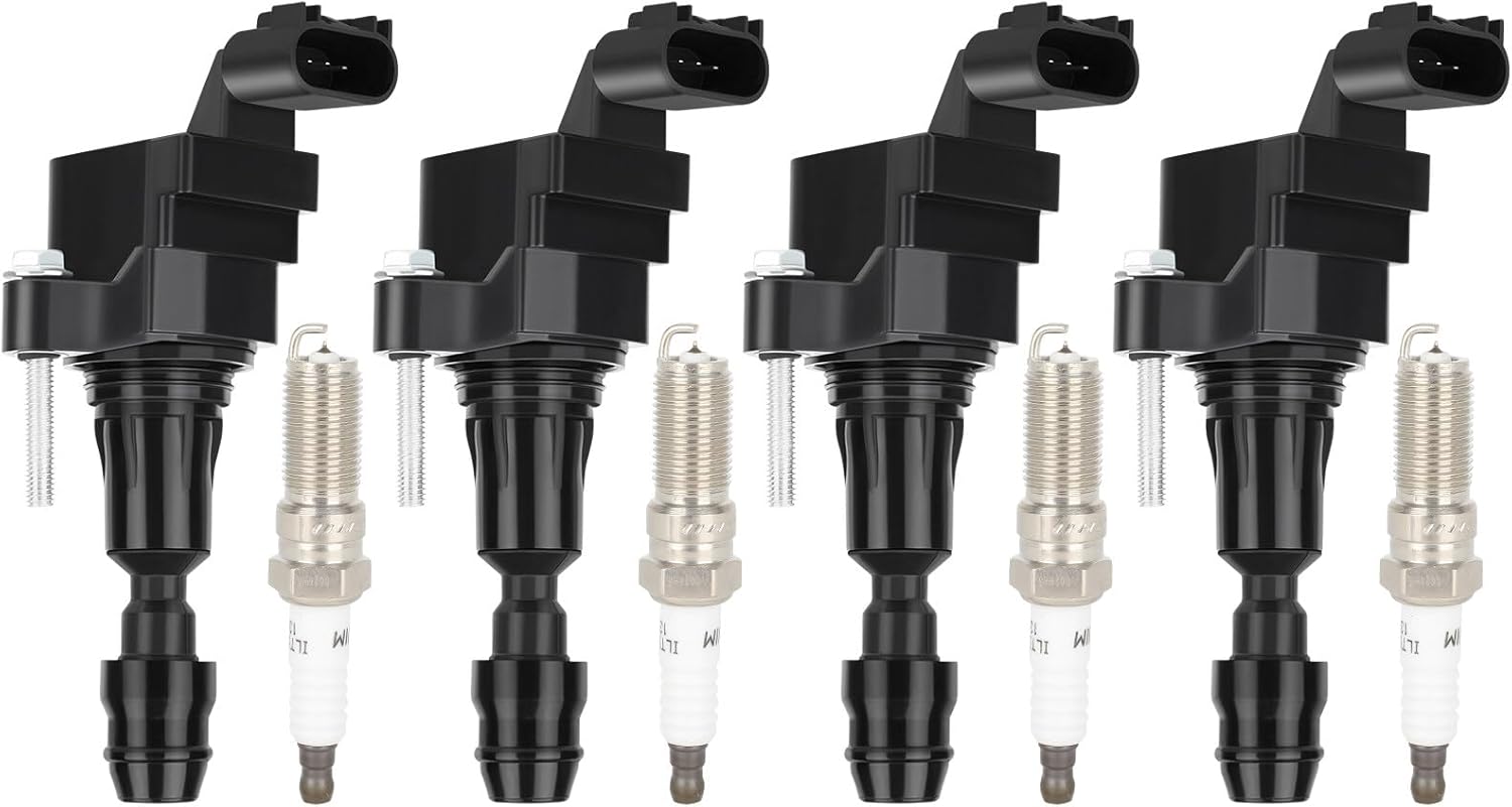 BRAND, CATEGORY, COILS, ECCPP, ECCPP UF491 4 ignition coils with 4 iridium Spark Plugs Chevy for GMC Pontiac for Saturn Malibu HHR Cobalt Equinox Terrain G6 2.4L 2.2L 2.0L C1552 UF491 12638824