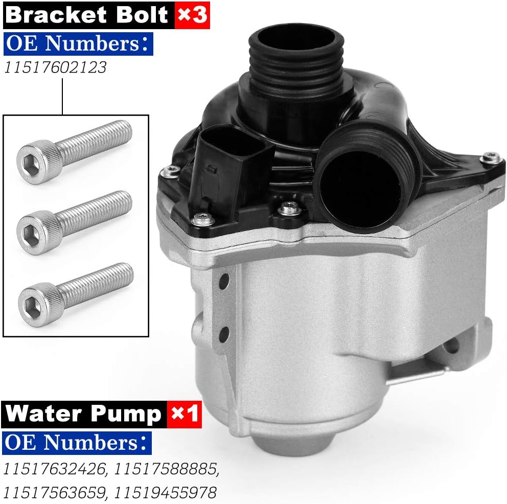 BRAND, CATEGORY, PQY, WATER PUMPS, Electric Water Pump/Coolant Pump/Engine Water Pump for N54 or N55 3.0L Compatible with BMW 535i, 535xi. 135i. 740i. X5. X1. Z4. X4. X6. X3 11517632426/11517588885 /11517563659/11519455978