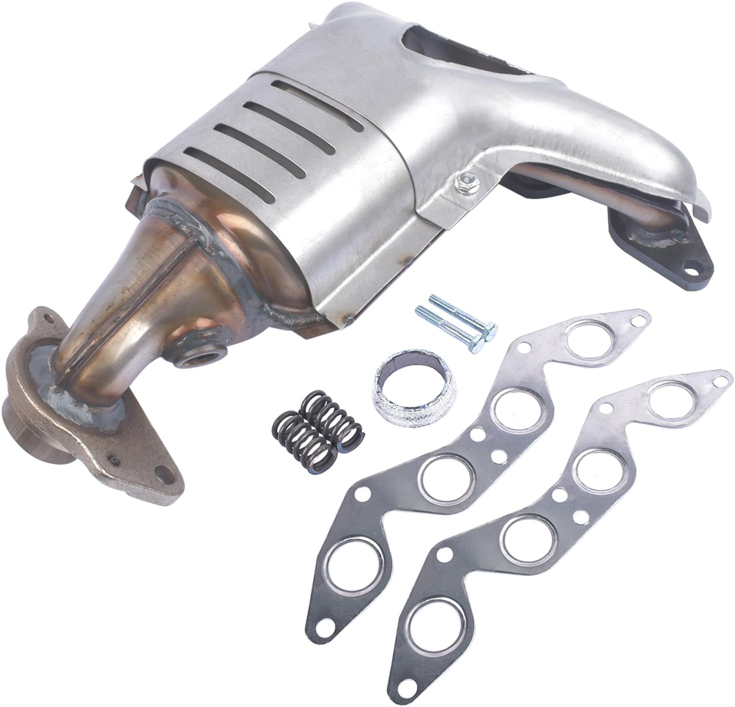 BRAND, CATALYTIC CONVERTERS, CATEGORY, WEONEFIT, Exhaust Manifold w/Catalytic Converter Replacement for Honda Civic 4 cylinder 1.7L 2001-2005 18160-PLM-A50 18160-PLM-A00 674-608