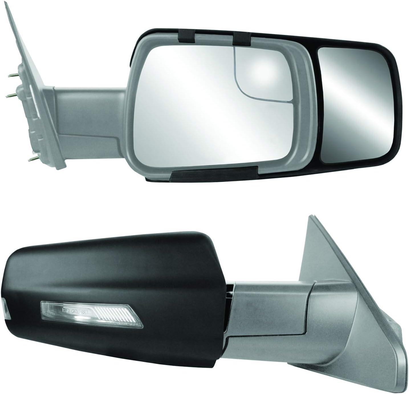 BRAND, CATEGORY, FIT SYSTEM, TOWING MIRRORS, Fit System - 80730 Snap & Zap Custom Towing Mirror Pair for Ram 1500 Pick-up, Black