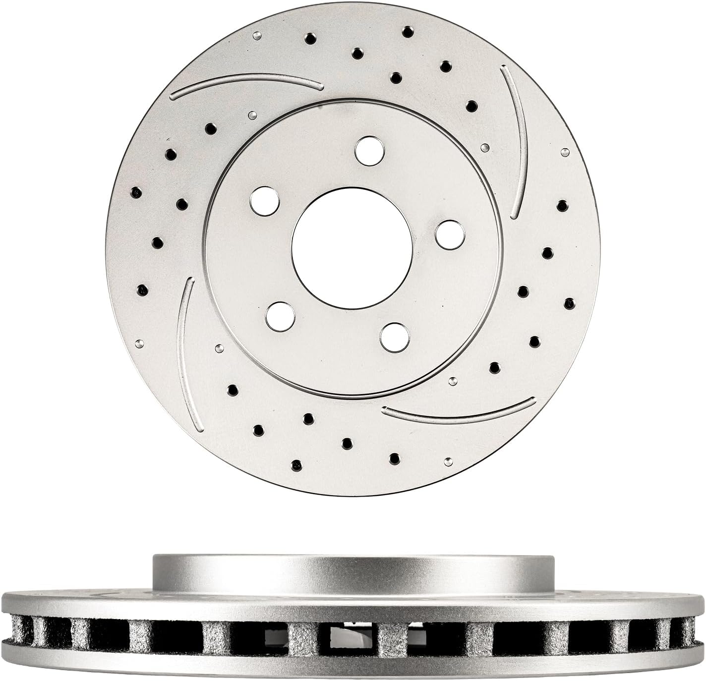 BRAKE KITS, BRAND, CATEGORY, TORCHBEAM, Front Brake Rotors and Pads kit Torchbeam replacement for 1996-2000 Grand Caravan, 1996-2000 Caravan, 1996-2000 Town & Country, 5371+D591 Drilled and Slotted Brake Rotors Ceramic Brake Pads