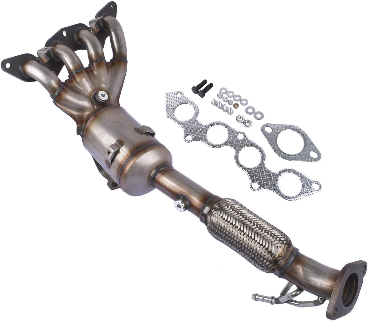 BRAND, CATALYTIC CONVERTERS, CATEGORY, WEONEFIT, Front Exhaust Manifold Catalytic Converter Replacement for Ford Focus 2.0L 4Cyl 2012-2018 5654716 641514 19523 30580