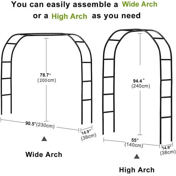 ARBORS, BRAND, CATEGORY, GZYF, GZYF 7.9 Ft Garden Arbor Archway Green Metal Wedding Party Garden Arch 240 cm