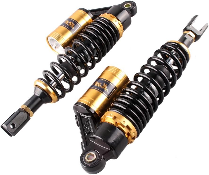 BRAND, CATEGORY, GZYF, SHOCKS, GZYF Pair 320mm Motorcycle Air Shock Absorbers Universal Fit For Honda for Suzuki for Yamaha for Kawasaki ATV Go Kart Quad Dirt Sport Bikes Black & Gold Eye To Clevis