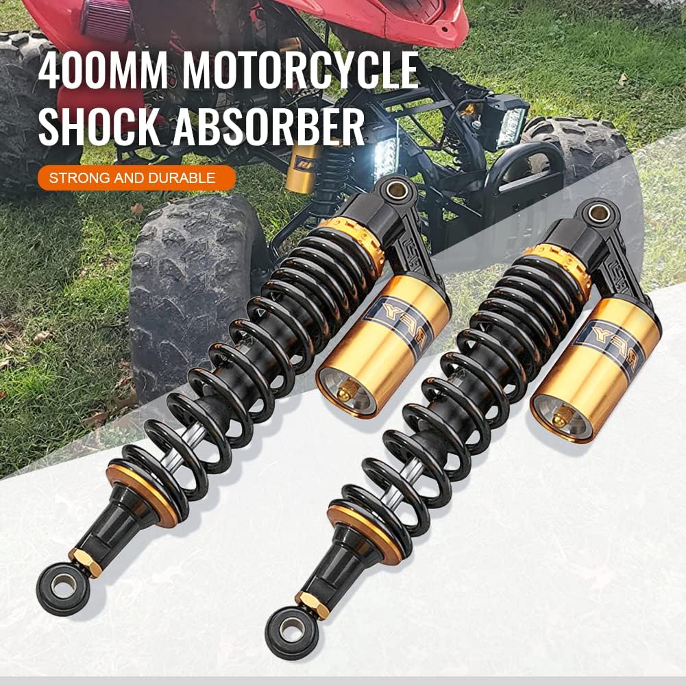 BRAND, CATEGORY, GZYF, SHOCKS, GZYF Pair 400mm Motorcycle Air Shock Absorbers Universal Fit For Honda for Suzuki for Yamaha for Kawasaki ATV Go Kart Quad Dirt Sport Bikes Black & Silver