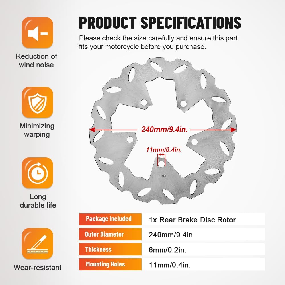 BRAND, CATEGORY, GZYF, ROTORS, GZYF Rear Brake Disc Rotor For Suzuki SV 650 99-02 & HAYABUSA GSXR 1300 99-07 Silver DBS009W