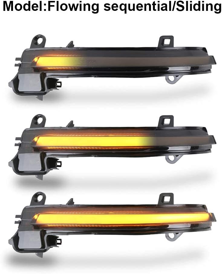 BRAND, CATEGORY, GEMPRO, SIDE MARKER & TURN SIGNAL COMBOS, Gempro LED Side Mirror Marker Lights Sequential Amber Mirror Turn Signal Lamp for BMW 1 2 3 4 Series F20 F21 F22 F30 F31 F35 F80 F32 F33 F36 F82, Smoked Black