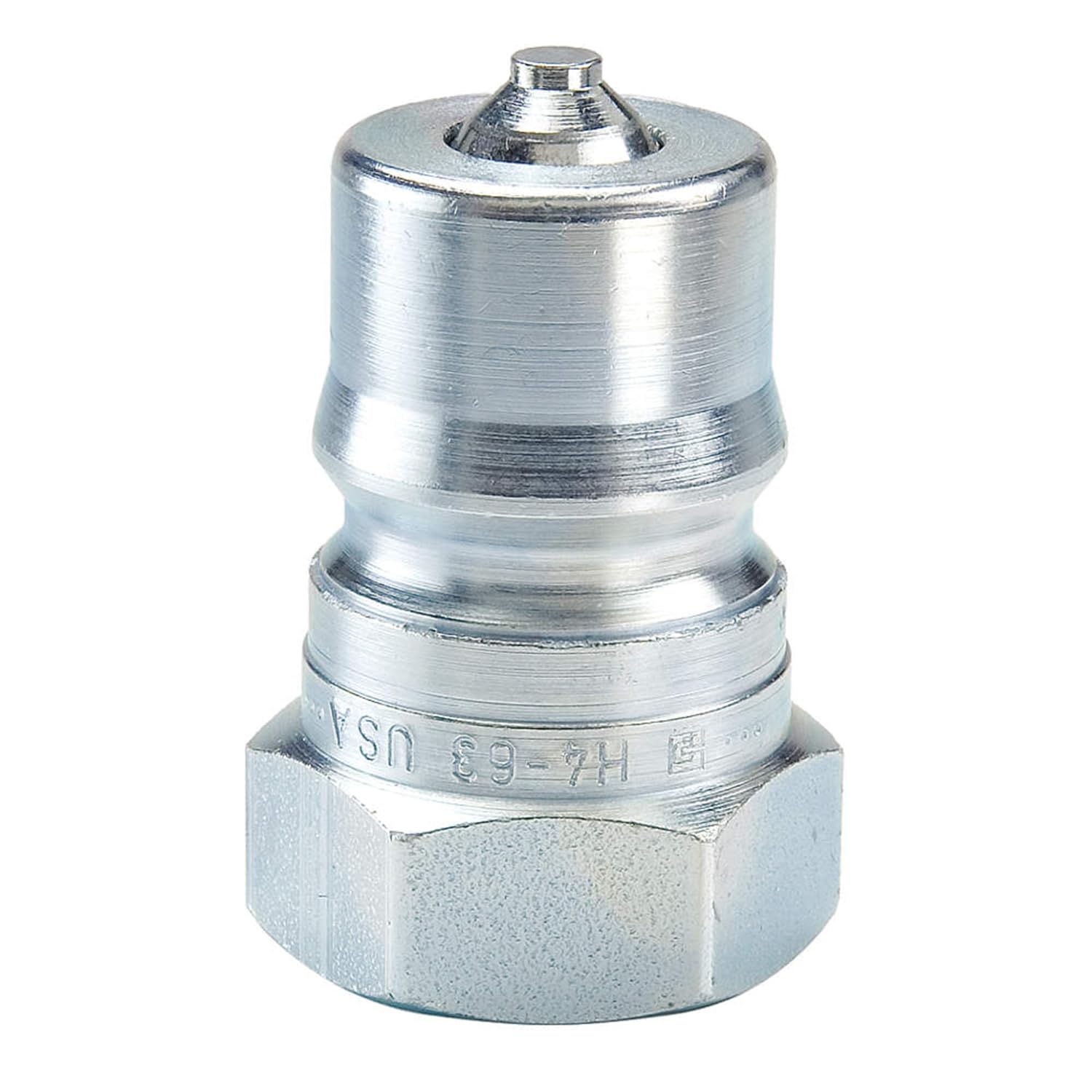 BRAND, CATEGORY, PARKER HANNIFIN, QUICK CONNECT FITTINGS, H3-63 Series 60 Steel Multi-Purpose Quick Nipple with Female Pipe Thread, ISO 7241 Series B Interchange, 3/8" Body Size, 3/8"-18 NPTF Thread, 1.68" Length