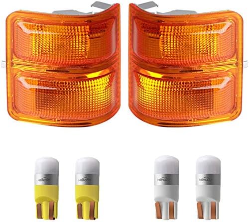 BRAND, CATEGORY, HERCOO, SIDE MARKER ASSEMBLIES, HERCOO Smoke Side Mirror Marker Lights Lens w/LED Compatible with 2008-2016 F250 F350 F450 Super Duty Turn Signal Aftermarket Replacement, Qty: 2, Amber & White