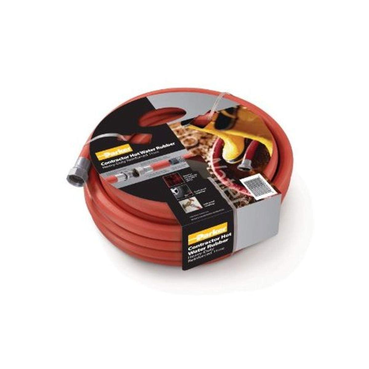 BRAND, CATEGORY, PARKER HANNIFIN, WATER HOSES, HWR5825 Rubber Cover HWR Premium Hot Water Hose Assembly, Red, 25' Length, 0.625" ID