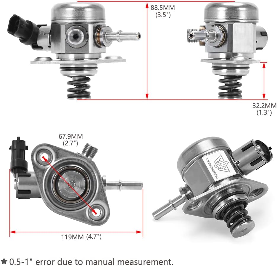 BRAND, CATEGORY, MECHANICAL FUEL PUMPS, PQY, High Pressure Mechanical Fuel Pump Compatible with Hyundai Veloster/Accent Kia Soul/Rio/Forte 12-17 Replace 35320-2B220