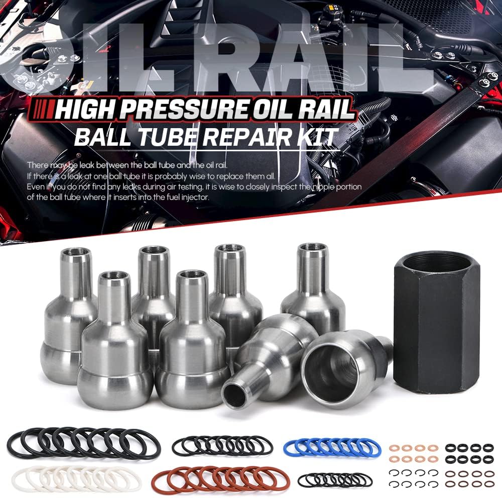 BRAND, CATEGORY, PQY, REPAIR KITS, High Pressure Oil Rail Ball Tube Repair Kit Compatible with 03-10 Ford E-350 E-450 F-250 F-350 F-450 F650 F750 Excursion 6.0L Diesel