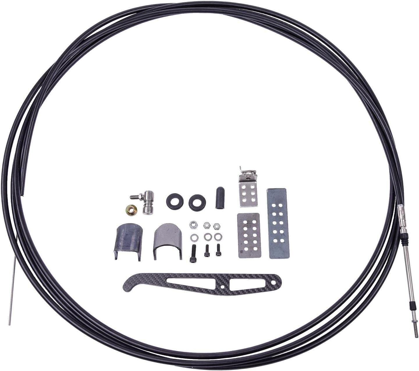 BRAND, CATEGORY, HOOD RELEASE CABLES, JEGS, JEGS 1218 Parachute Release Cable Kit Includes: 18 1/2 ft. Long Cable 8 1/2 in.