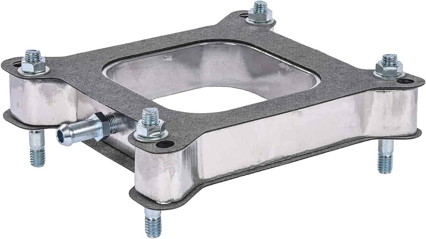 BRAND, CATEGORY, JEGS, SPACERS & ADAPTERS, JEGS Carburetor Spacer | 4150 Square Bore Flange | Open Hole Design | 1” Tall | Includes Two Gaskets And Mounting Hardware