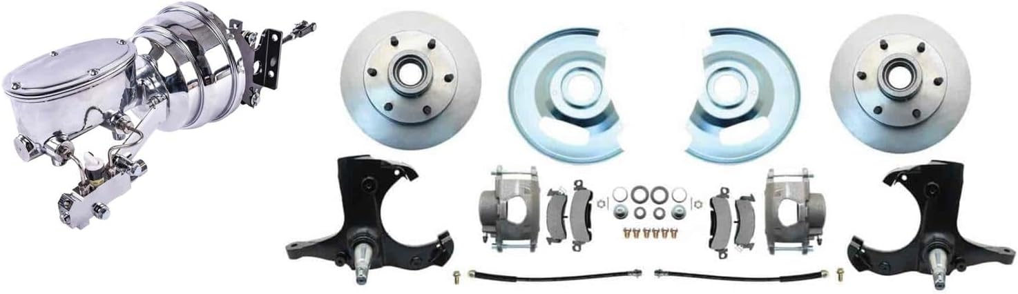 BRAND, CATEGORY, JEGS, POWER BRAKE SYSTEMS, JEGS Front Complete Power Disc Brake Conversion Kit for 1967-1970 Chevrolet C10 [6-Lug]