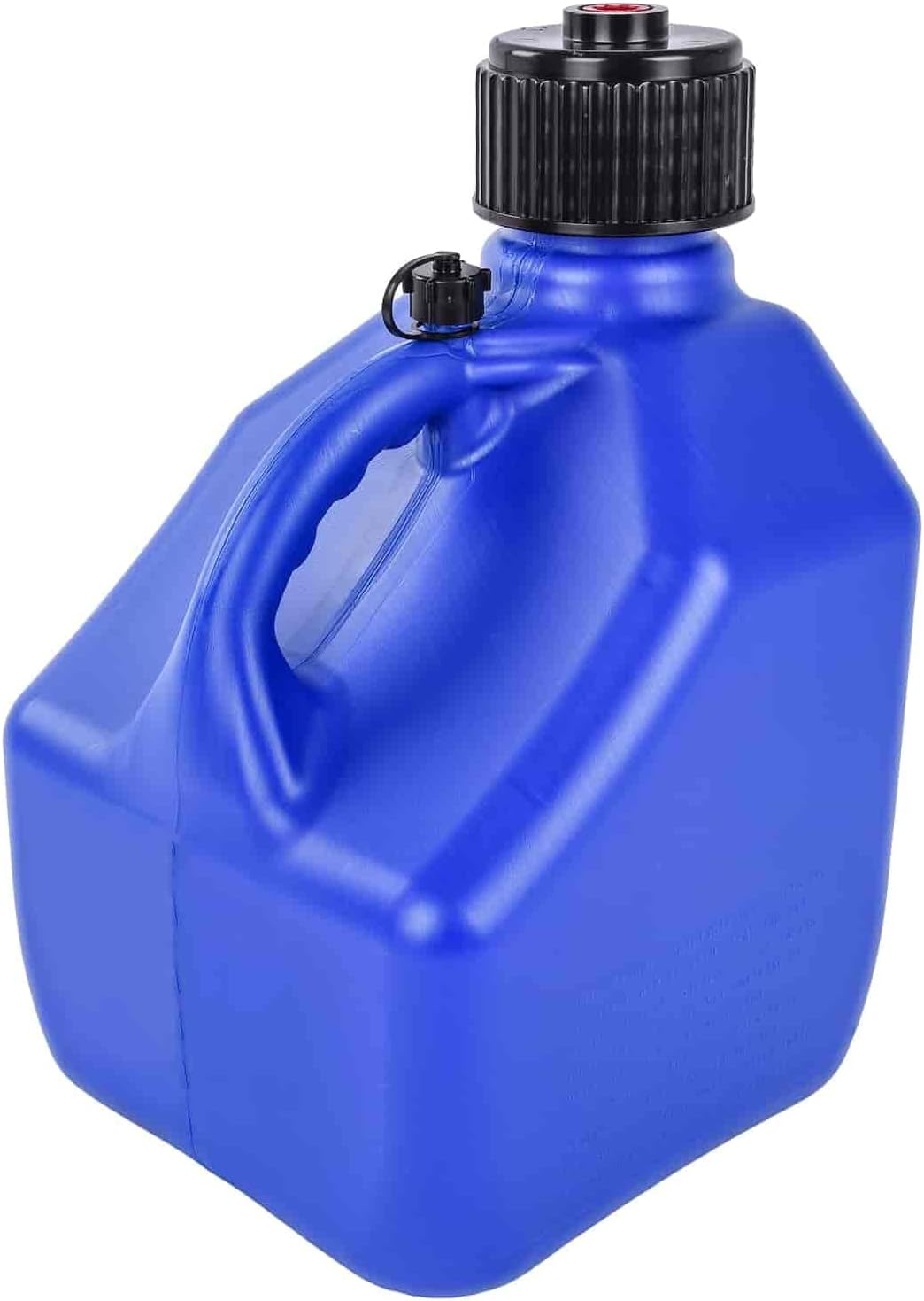 BRAND, CATEGORY, GAS CANS, JEGS, JEGS Square Blue Jug | 3-Gallon Capacity | Contoured Handle | Exterior Fluid Level Markings | Leak-Free Seal | Unbreakable Cap | Made In USA