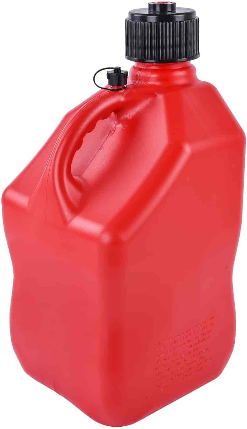 BRAND, CATEGORY, GAS CANS, JEGS, JEGS Square Red Jug | 5-Gallon Capacity | Contoured Handle | Exterior Fluid Level Markings | Leak-Free Seal | Unbreakable Cap | Made In USA