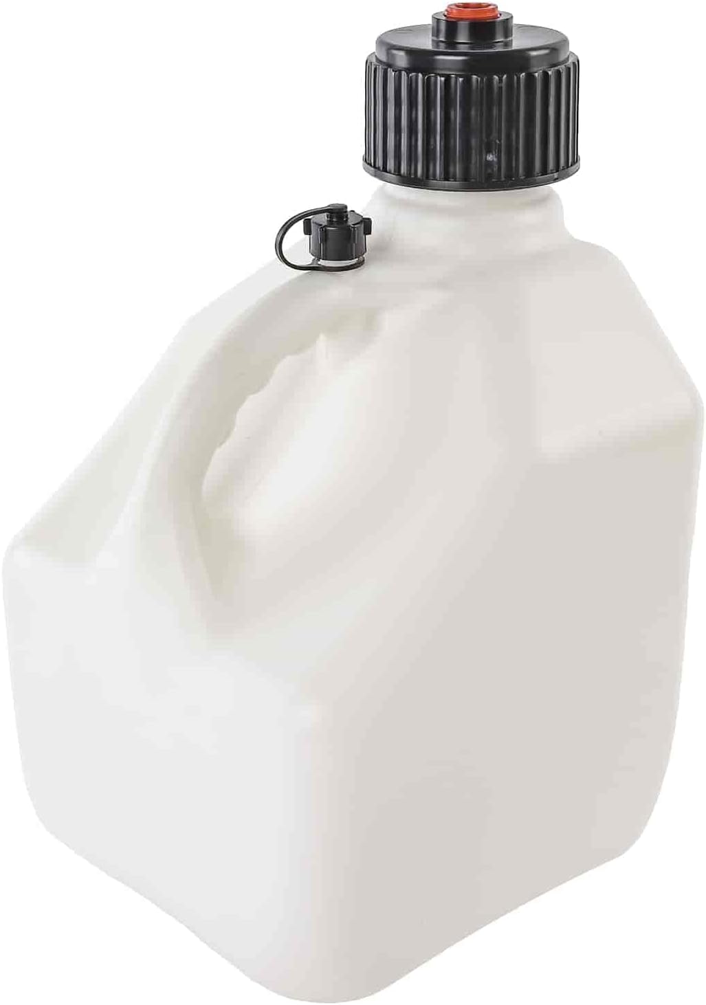 BRAND, CATEGORY, GAS CANS, JEGS, JEGS Square White Jug | 3-Gallon Capacity | Contoured Handle | Exterior Fluid Level Markings | Leak-Free Seal | Unbreakable Cap | Made In USA