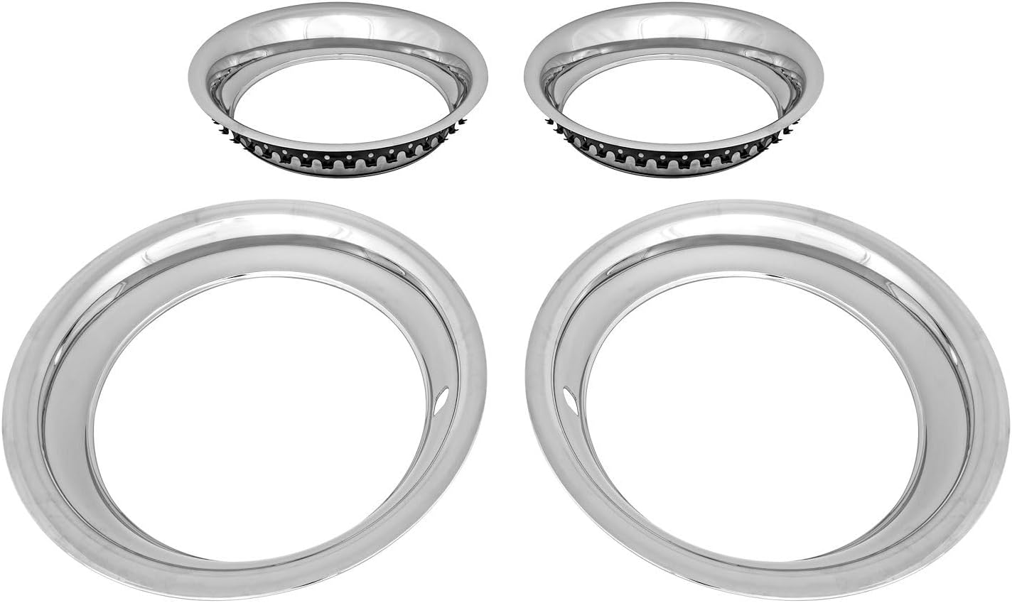 BRAND, CATEGORY, JEGS, TRIM RINGS, JEGS Stainless Steel Trim Ring Set for 14 in. x 6 in. Wheels