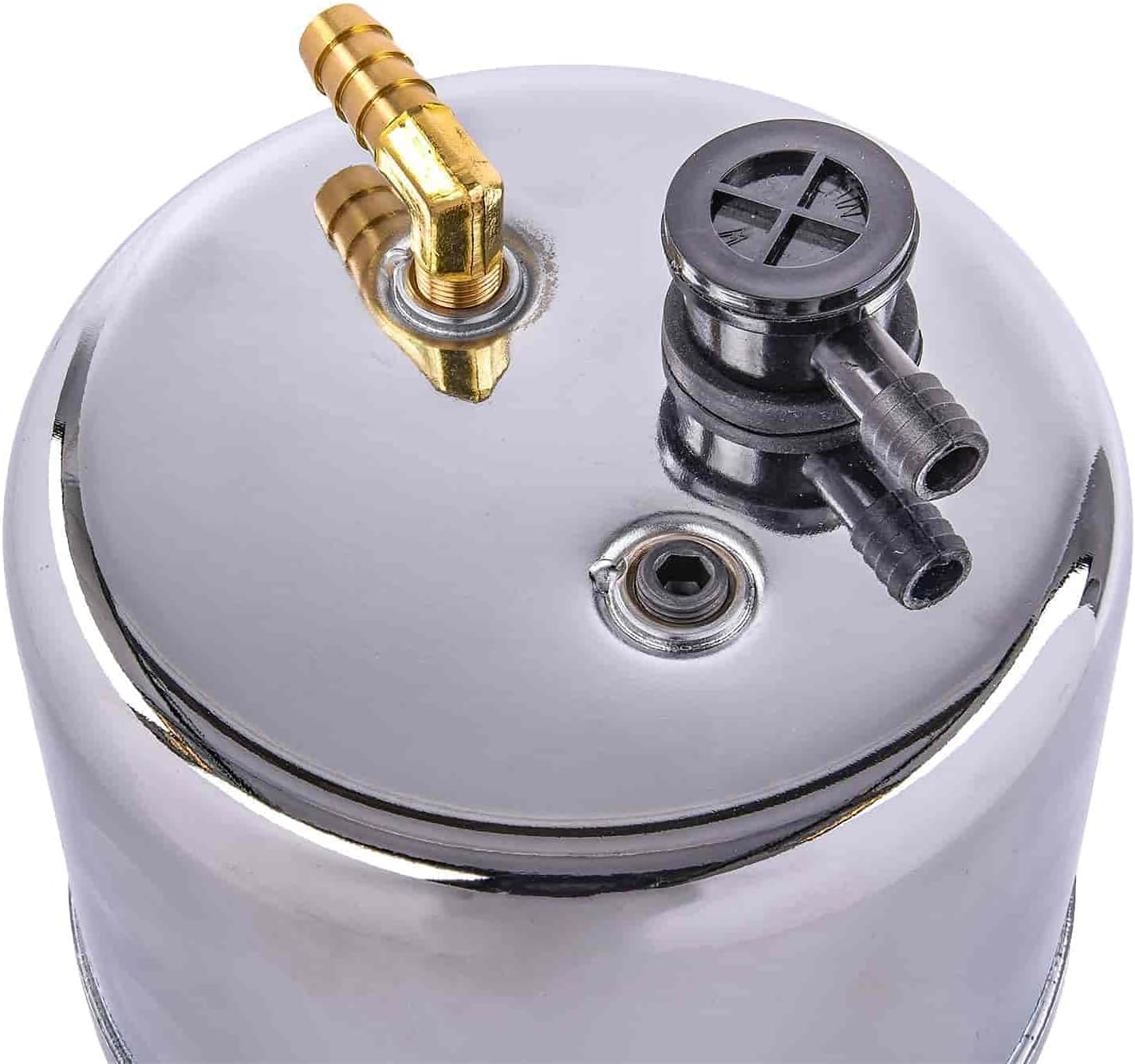 BRAND, CATEGORY, JEGS, VAPOR CANISTERS, JEGS Steel Vacuum Reserve Canister, 5x7in, Chrome-Plated, Includes Grommet, Check Valve, Fittings & Port Plug