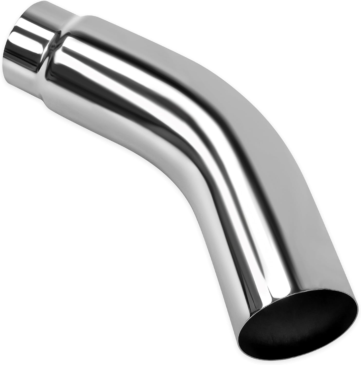 BRAND, CATEGORY, EXHAUST PIPES & TIPS, JY PERFORMANCE, JY PERFORMANCE 4 Inch (ID) Diesel Exhaust Tip Elbow Tip 4'' Inlet 5'' Outlet 23'' Long Chrome Turndown Exhaust Tip