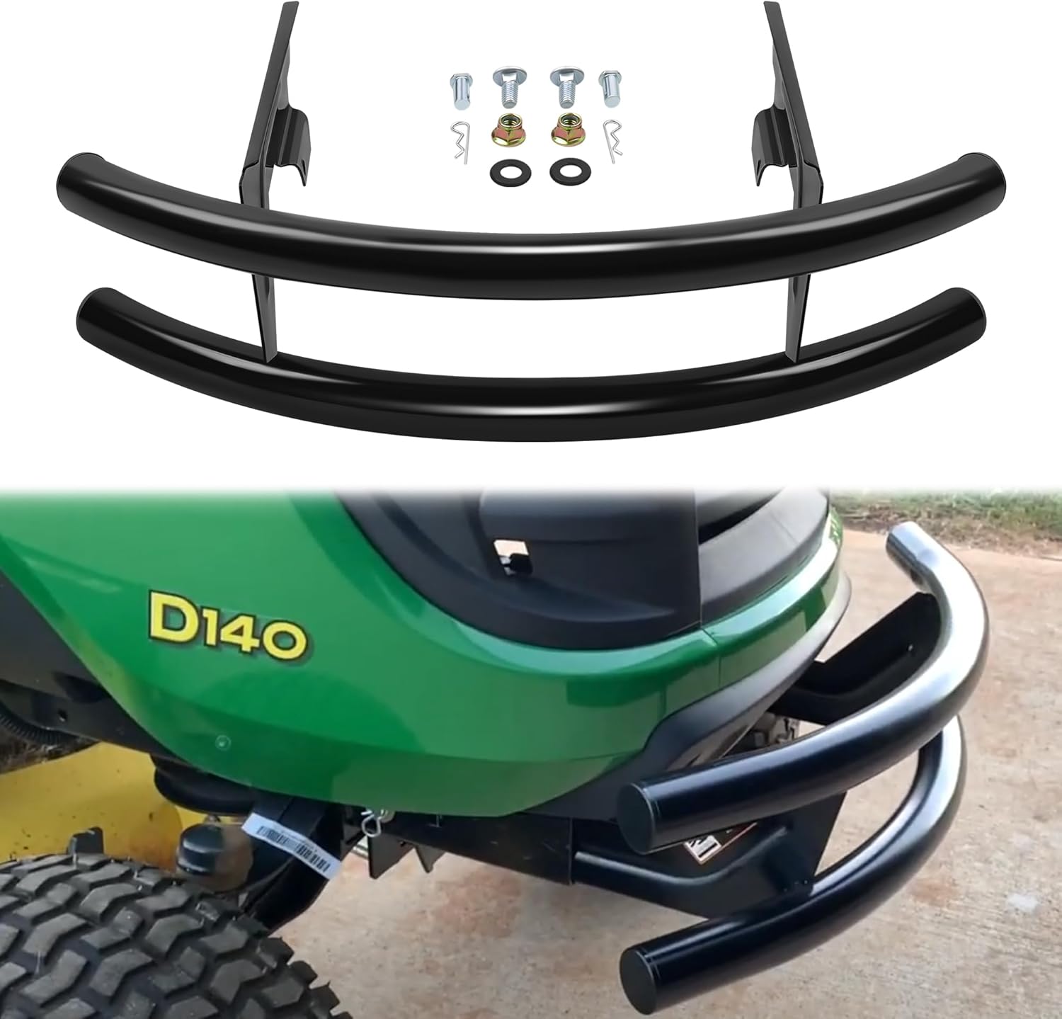 BRAND, BUMPER GUARDS, CATEGORY, JY PERFORMANCE, JY PERFORMANCE Front Bumper Guard Compatible with John Deere 100 Series 102 115 125 135 145 155C 190C D100 D110 D120 Lawn Tractor Brush Guard