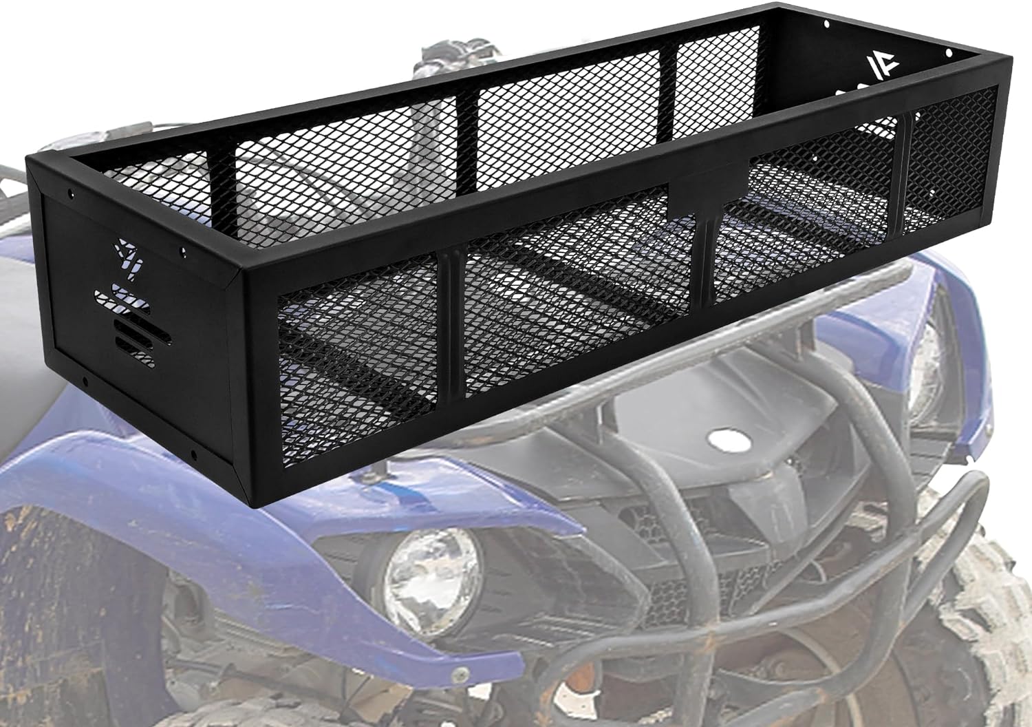 BRAND, CARGO RACKS, CATEGORY, JY PERFORMANCE, JY Performance Universal ATV Front Cargo Basket Black Steel Storage Rack for Camping/Fishing/Beach Side/Hiking