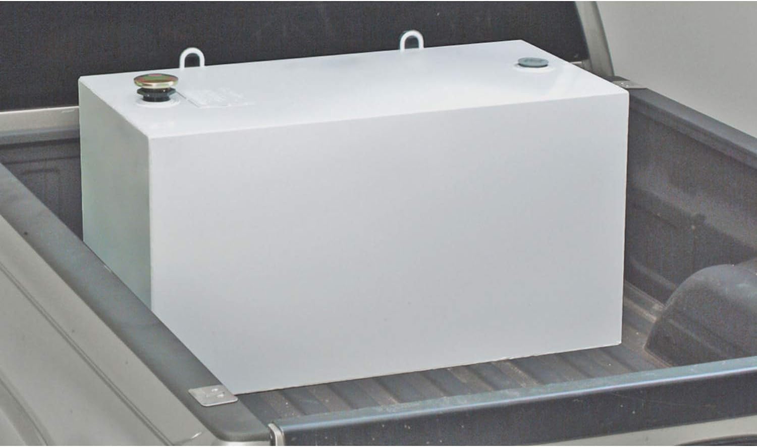 BRAND, CATEGORY, JOBOX, TRANSFER TANKS, Jobox Crescent 100 Gallon White Rectangular Steel Liquid Transfer Tank for Trucks - 484000, 96 Gallon Capacity, White