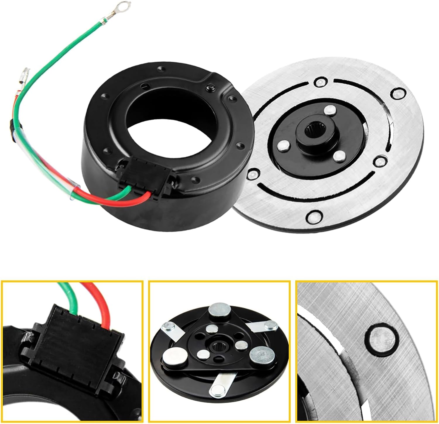 BRAND, CATEGORY, CLUTCHES, KAC, KAC AC Compressor Clutch Kit Pulley Coil Assembly Kit for 2006-2011 CIVIC 4 CYL 1.8L, Air Conditioning Clutches Parts Replace OE#CO4918AC, 38810RNAA02, 4918U1, 3410, 4918, 4901, 38810RNAA01