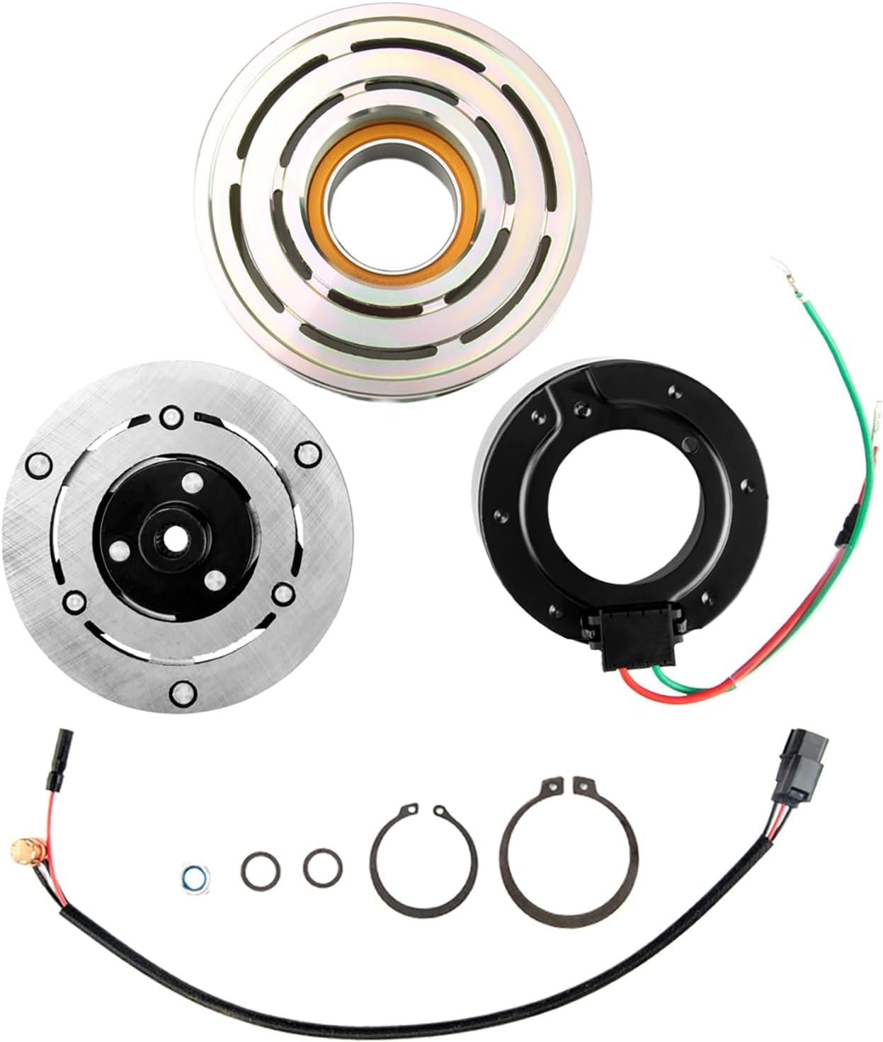 BRAND, CATEGORY, CLUTCHES, KAC, KAC AC Compressor Clutch Kit Pulley Coil Assembly Kit for 2006-2011 CIVIC 4 CYL 1.8L, Air Conditioning Clutches Parts Replace OE#CO4918AC, 38810RNAA02, 4918U1, 3410, 4918, 4901, 38810RNAA01