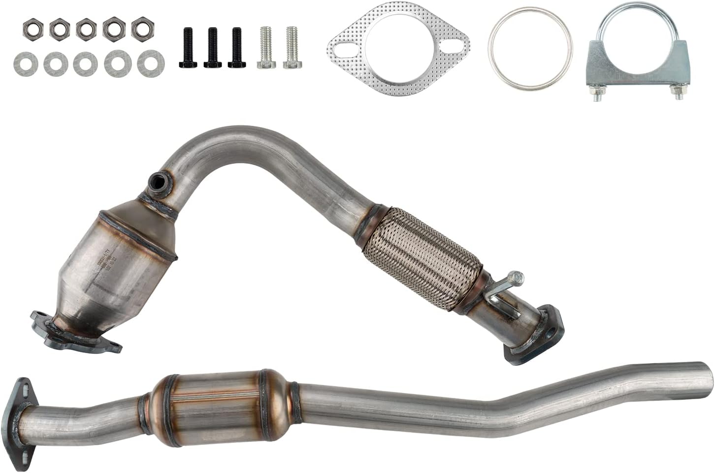 BRAND, CATALYTIC CONVERTERS, CATEGORY, KAC, KAC Catalytic Converter Fit for 2010-2014 Chevy Equinox, 2010-2014 G M C Terrain 2.4L Catalytic Converter Kit Direct-Fit Automotive Replacement OEM 642042, 644015 (EPA Compliant)