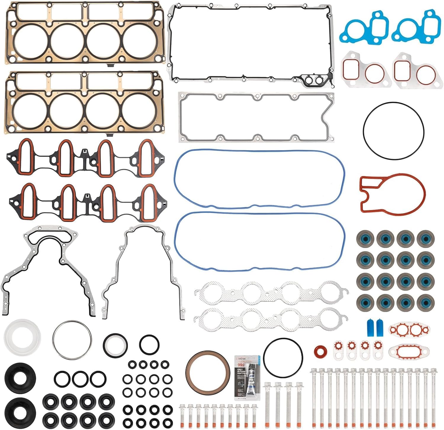 BRAND, CATEGORY, HEAD GASKET SETS, KAC, KAC HS26191PT1 Head Gasket Kits, Engine Cylinder Head Gasket Set for 2002-2011 Silverado 1500/Sierra 1500/Tahoe/Yukon, 2006-2007 Rainier 5.3L, 2009 Colorado 5.3L,2009 Canyon 5.3L, 2006 Ascender 5.3L