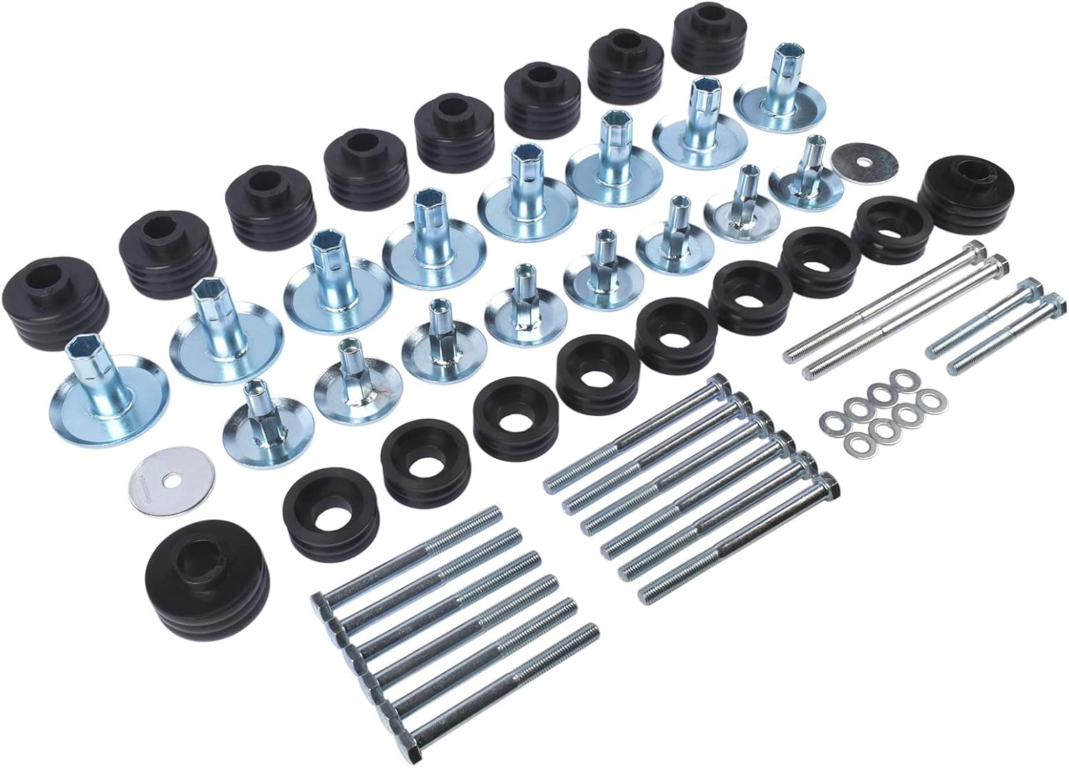 BODY BUSHINGS, BRAND, CATEGORY, WEONEFIT, KF04058BK Body Cab Mount Bushings Set Replacement for 1999-2007 Ford Super Duty F250 F350, with Steel Sleeves & Hardware