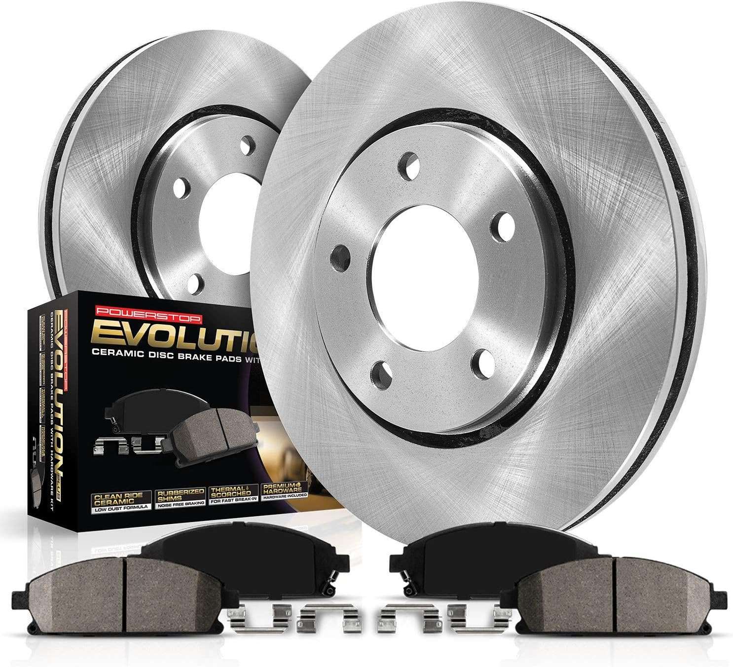 BRAKE KITS, BRAND, CATEGORY, POWER STOP, KOE7725 Rear Autospecialty Replacement Brake Kit with Brake Rotors and Ceramic Brake Pads For 2016 2017 2018 2019 2020 2021 Honda Civic [Application Specific]