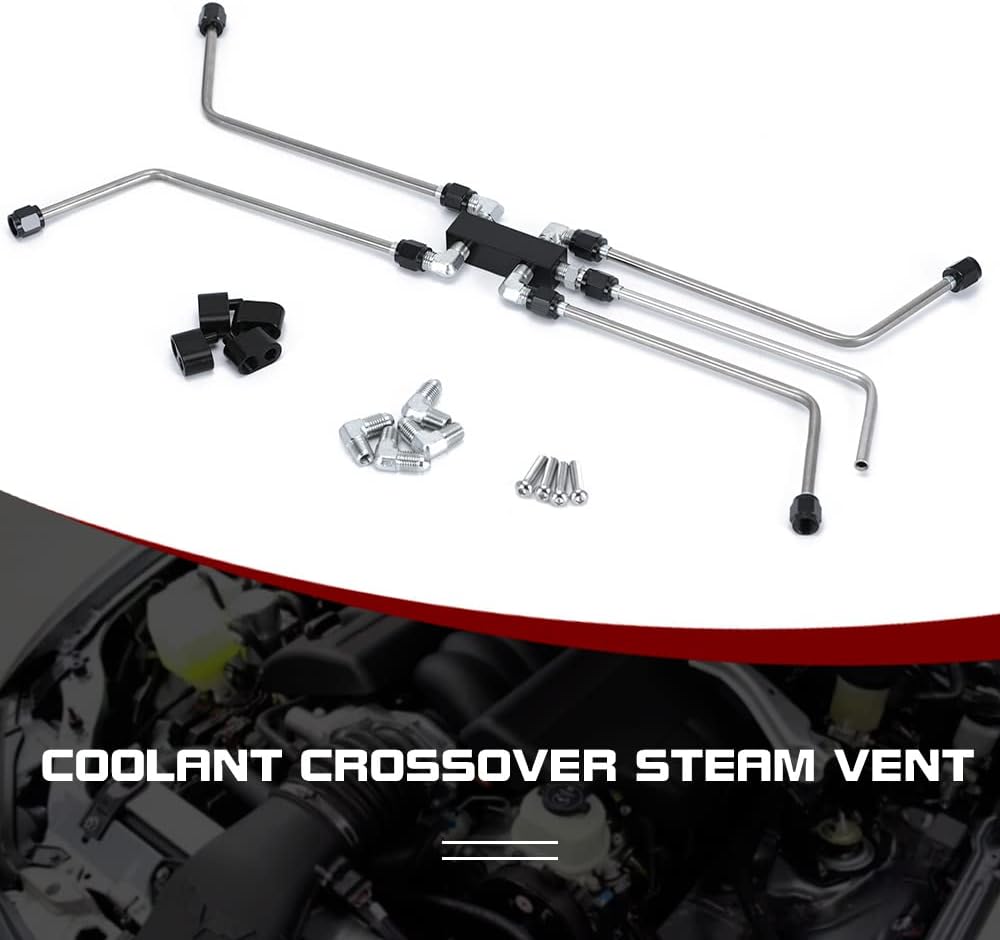 ACCESSORIES, BRAND, CATEGORY, PQY, LS Coolant Crossover Steam Vent Kit LS 4 Port Steam Line Kit Compatible with LS1 LS2 LS3 LS6 Engines