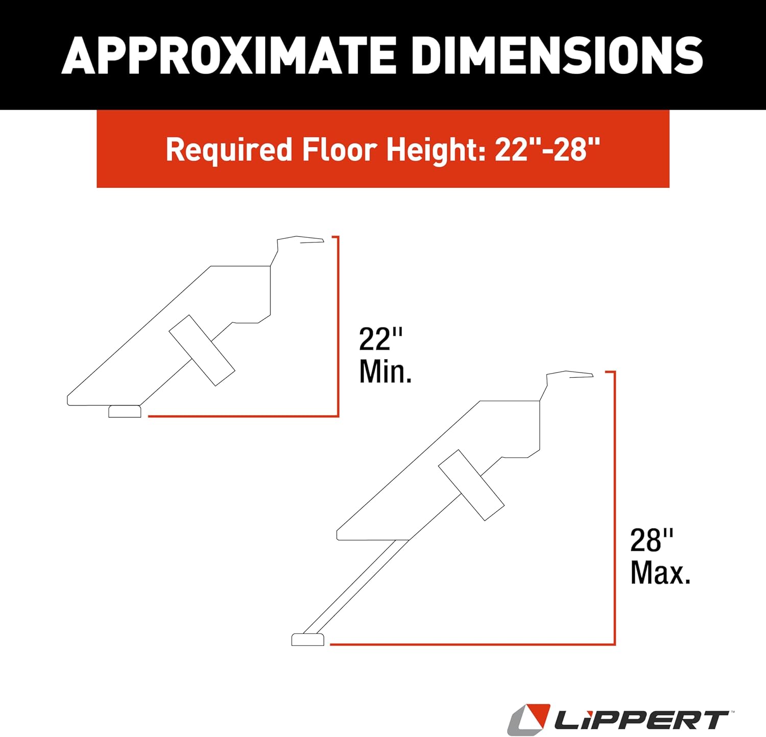 BRAND, CATEGORY, LIPPERT COMPONENTS, STEPS, Lippert Components - 791572 Solid Step Triple Step for RV and Travel Trailer Entry Doorway Black 26-inch