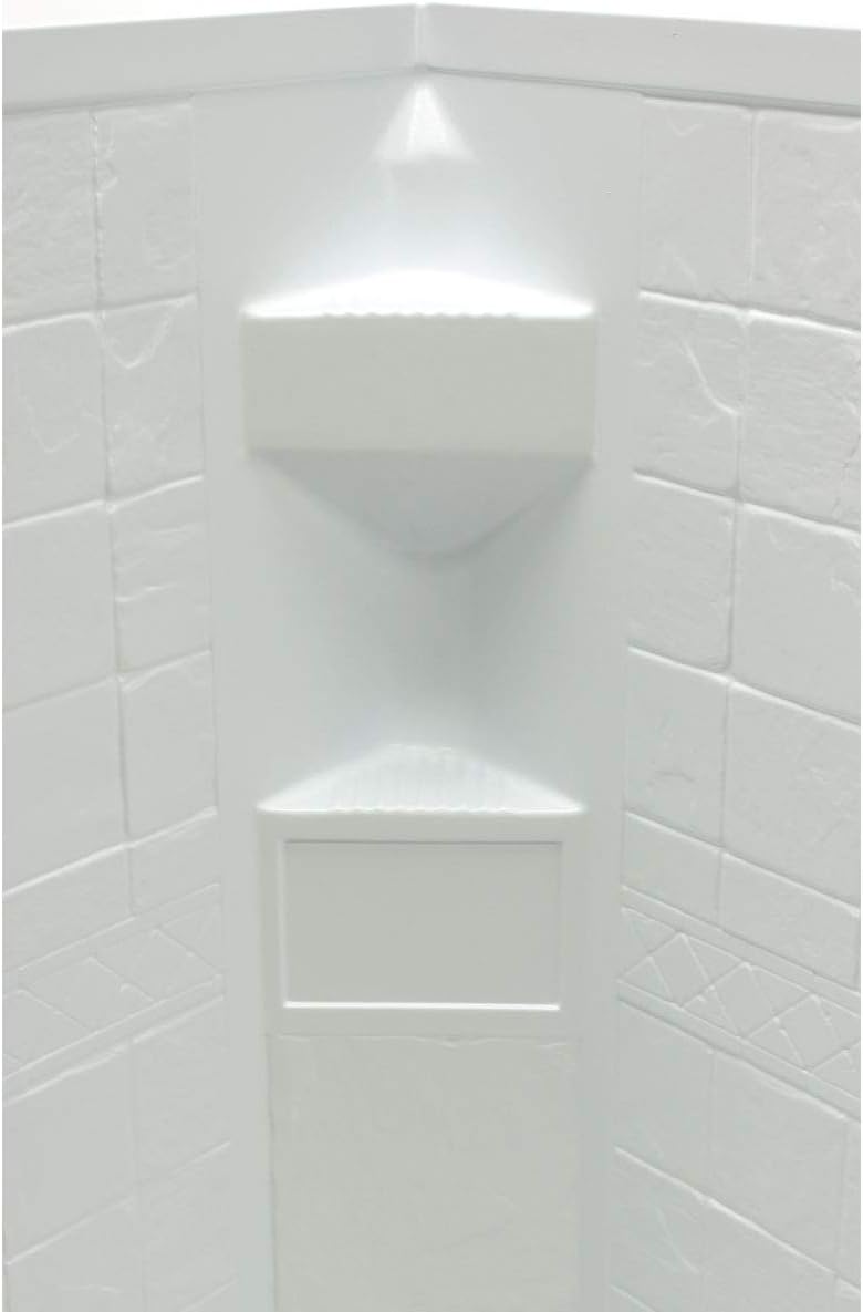 BRAND, CATEGORY, LIPPERT COMPONENTS, SHOWERS & BATHTUBS, Lippert Replacement 34"x 34"x 68" White Neo Angle Shower Wall Surround for RVs, Manufactured Homes, Travel Trailers, 5th Wheels, and Motorhomes - 306205