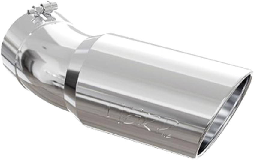 BRAND, CATEGORY, EXHAUST PIPES & TIPS, MBRP, MBRP T5154 T304 Angled Rolled End Tip with 6" O.D., 5" Inlet, 15 1/2" in Length, 30 Degree Bend