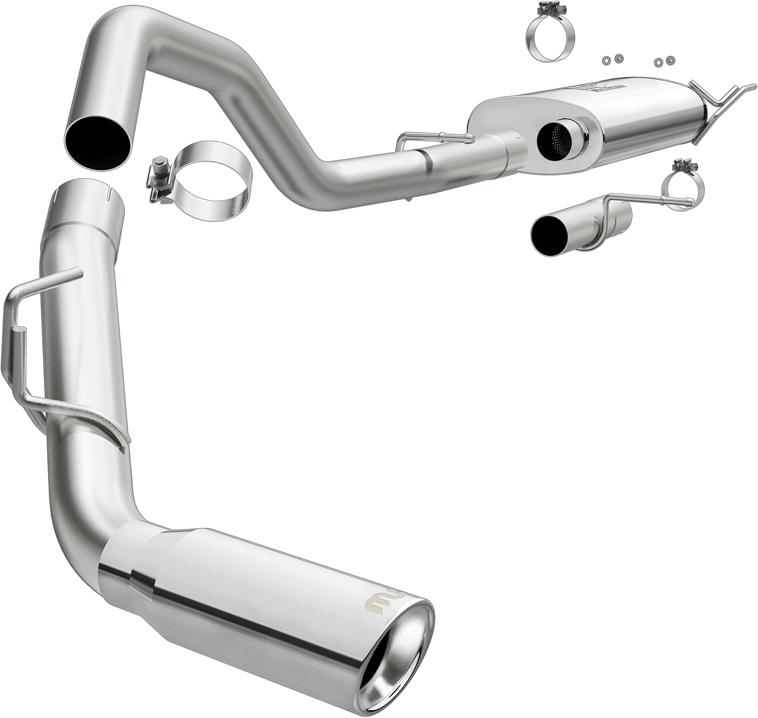 BRAND, CAT-BACK SYSTEMS, CATEGORY, MAGNAFLOW EXHAUST PRODUCTS, MagnaFlow Cat-Back Performance Exhaust System 19424 - Street Series, Stainless Steel 3in Main Piping, Single Passenger Side Rear Exit, Polished Finish 4in Exhaust Tip - Expedition Exhaust Kit