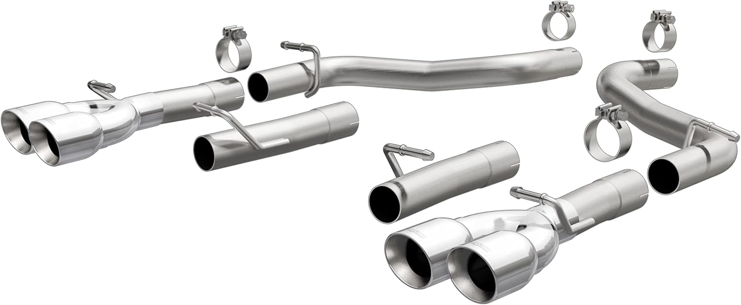 AXLE-BACK SYSTEMS, BRAND, CATEGORY, MAGNAFLOW EXHAUST PRODUCTS, MagnaFlow Performance Exhaust System 19218: Axle-Back, Race Series, For 2015-2023 Dodge Challenger, Quad Split Rear Exit Style