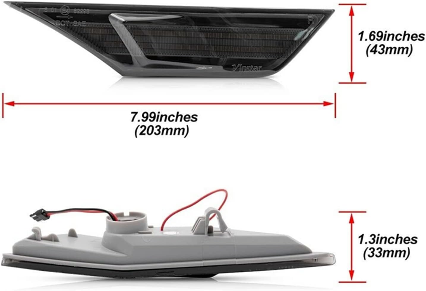 BRAND, CATEGORY, SIDE MARKER ASSEMBLIES, WINDTALKER, Mirror Indicator 2Pcs Switchback Smoke Led Fender Side Marker Light Parking Lamp for Civic 2016 2017 2018 2019 2020 2021 Car Accessories