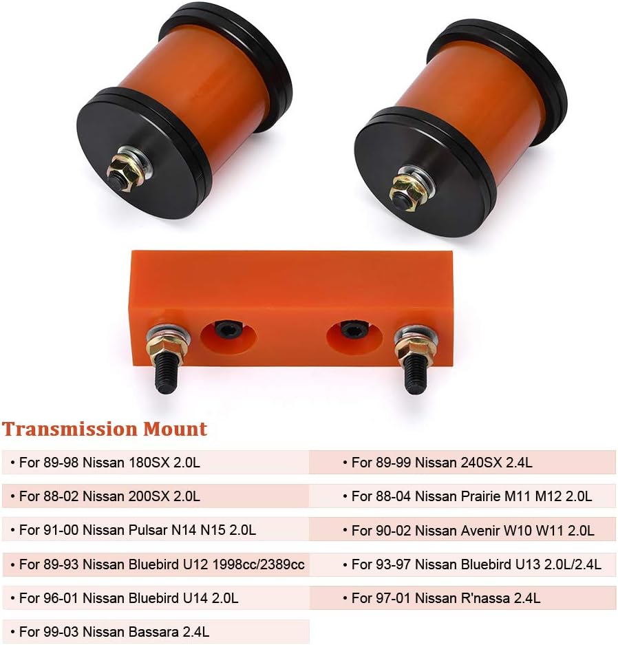 BRAND, CATEGORY, ENGINE MOUNTS, PQY, Motor Engine Mounts and Tranmission Mounts Set SR20DET KA24 Compatible with Nissan 240SX S13 S14 89-98