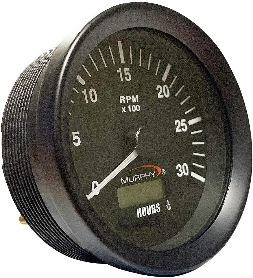 BRAND, CATEGORY, MURPHY BY ENOVATION CONTROLS, TACHOMETERS, Murphy by Enovation Controls ATH-30-A Analog Tachometer/Hourmeter, 3000 RPM (20700250)